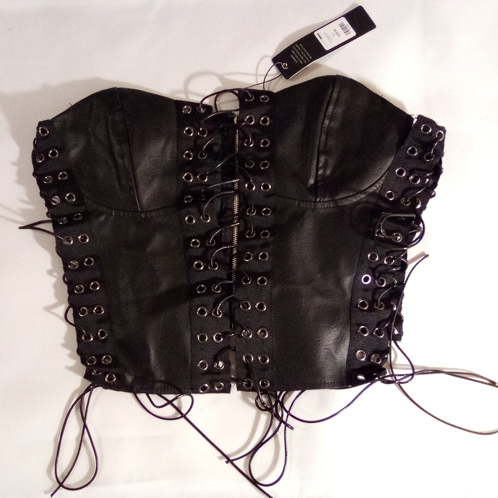 Fashion Nova Black Lace-Up Tank Top